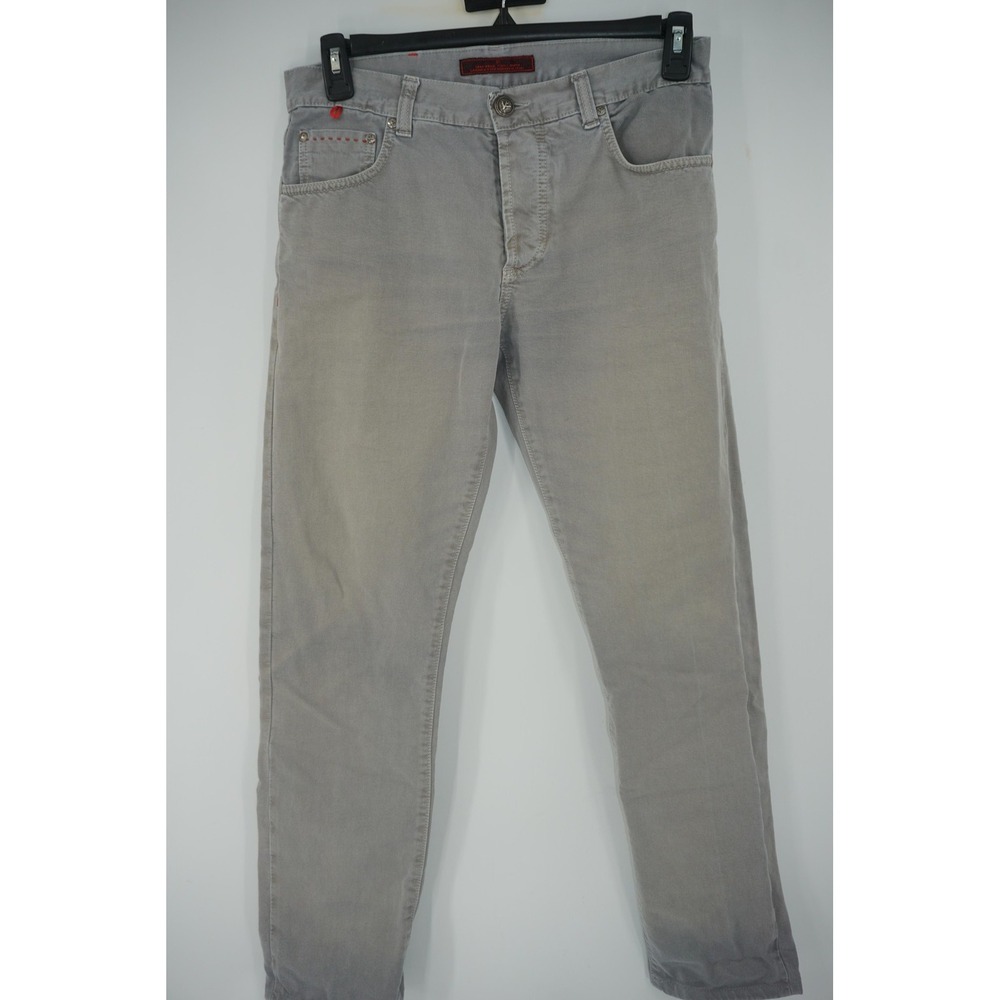 Isaia Jeans Gray Slim Straight Light Wash Denim Made In Italy Casual Men's 32x31